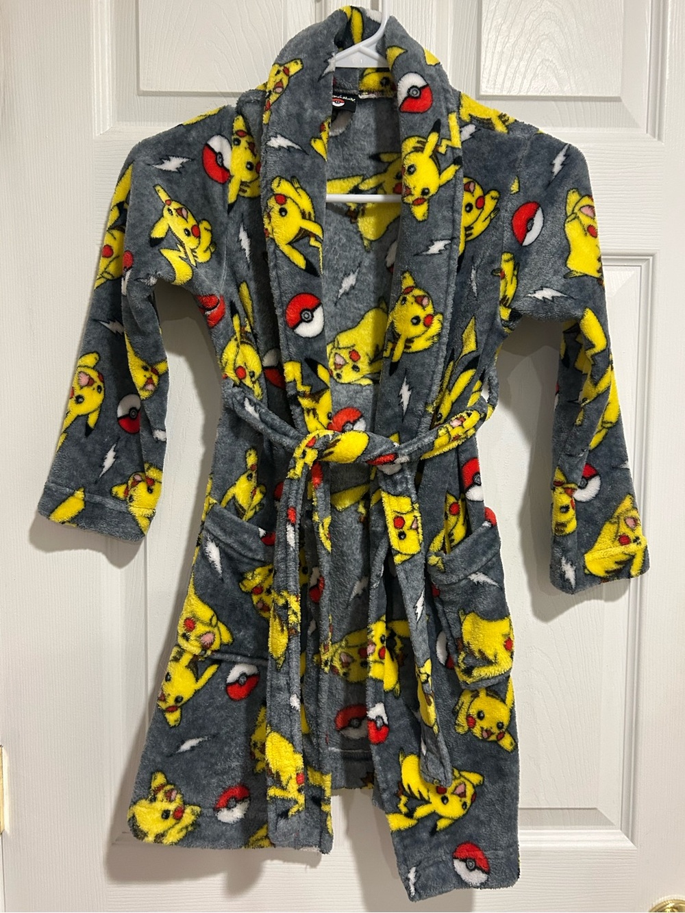 Pokémon Kids Pikachu Fleece Robe - Gray & Yellow Kids unisex Pajamas